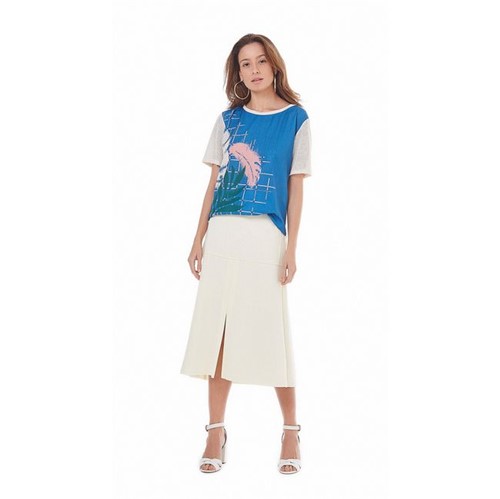 Maria Valentina | T-Shirt Decote Redondo Essential Azul - PP