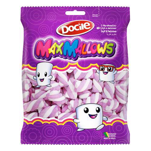 Marshmallow Maxmallows Twist Roxo e Branco 250g - Docile