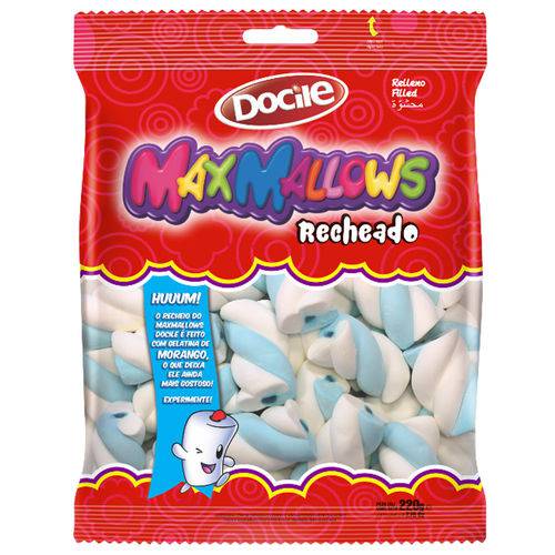 Marshmallow Torção Azul Recheado 220g - Docile