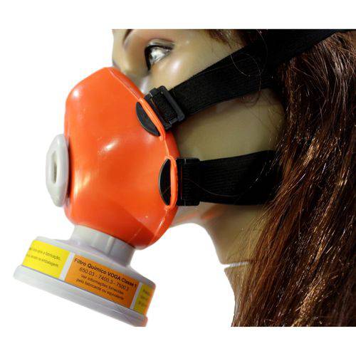 Máscara 1/4 Facial com Filtro Vo/ga Plastcor - para Cabelereira,cheiro Forte, Produto Químico