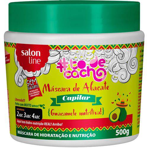 Máscara de Abacate Capilar #TodeCacho Guacamole Nutritiva! 500g Salon Line