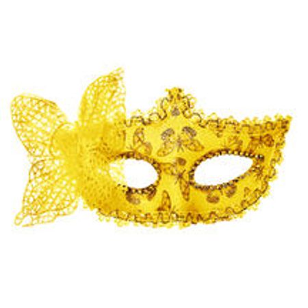 Máscara de Carnaval com Borboleta Dourada - Unidade