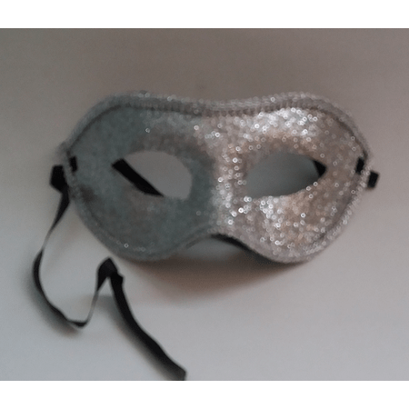 Máscara de Carnaval com Glitter Prata - Unidade