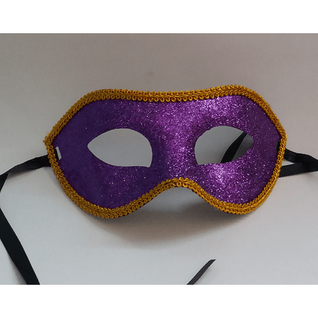 Máscara de Carnaval com Glitter Roxa - Unidade