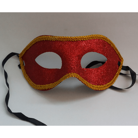 Máscara de Carnaval com Glitter Vermelha - Unidade