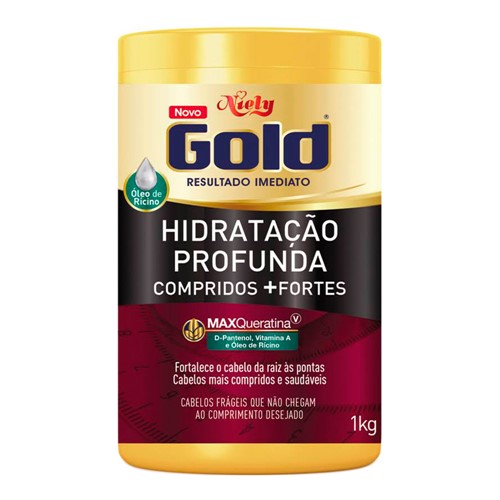 Máscara de Hidratação Profunda Niely Gold Compridos + Fortes 1Kg