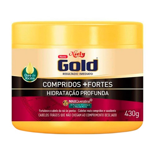 Máscara de Hidratação Profunda Niely Gold Compridos + Fortes 430g