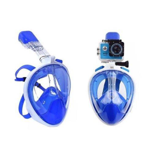 Máscara de Mergulho Subaquática Snorkel Azul Escuro L/xl