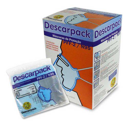 Máscara de Proteção N95 Pff-2 Descarpack (caixa com 20 Unidades)
