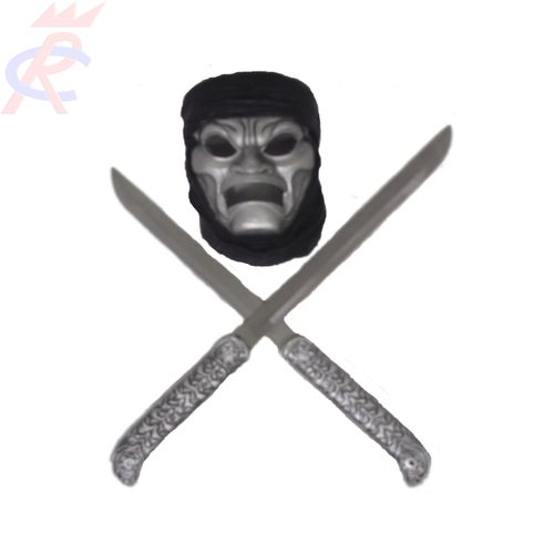 Máscara em Resina com 2 Espadas Aço Carbono
