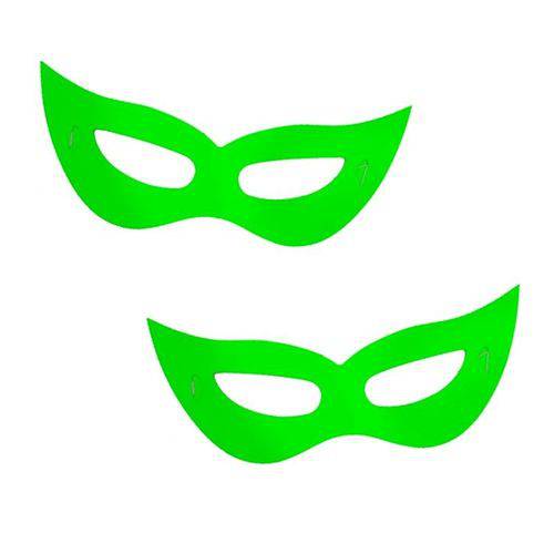 Máscara Gatinha Verde Neon C/ 12 Unidades