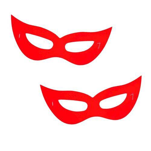 Máscara Gatinha Vermelho Neon C/ 12 Unidades