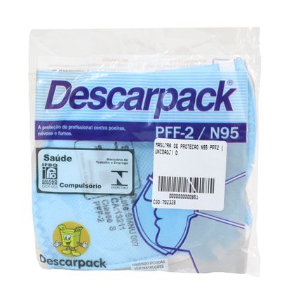 Máscara Respirador Descarpack N95 PFF2 com 1un