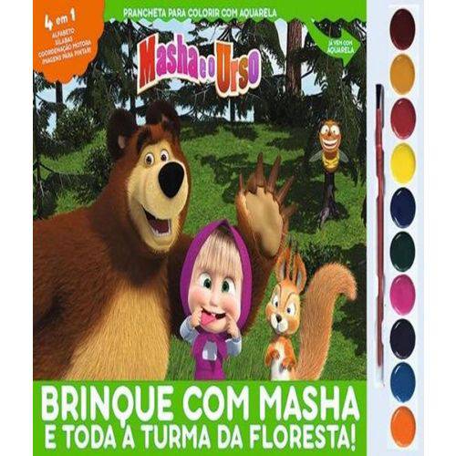 Masha e o Urso Prancheta para Colorir com Aquarela