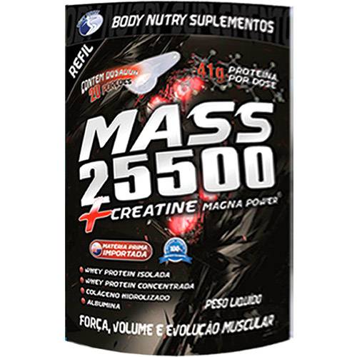 Mass 25500 + Creatine Magna Power - 3kg - Refil - Baunilha - Body Nutry