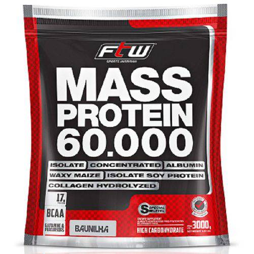 Mass Protein 60.000 3Kg Sabor Baunilha FTW