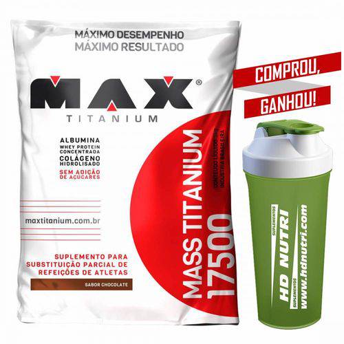 Mass Titanium 17500 3 Kg Refil - Max Titanium + Coqueteleira
