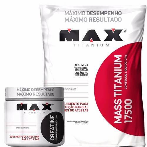 Mass Titanium - 3kg Refil - Creatine 100g- Max Titanium - Chocolate.