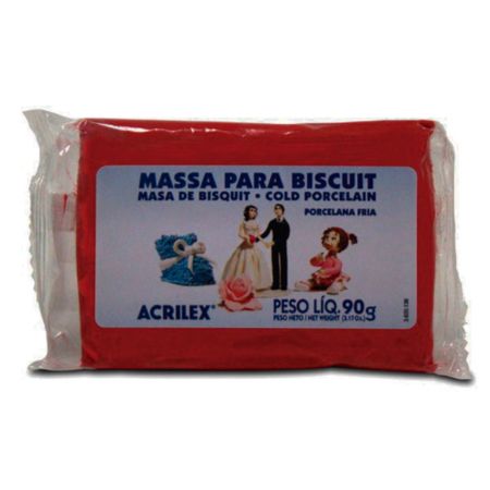 Massa de Biscuit 90g Acrilex - Vermelho Vivo Massa de Biscuit 90g Acrilex - Vermelho Vivo