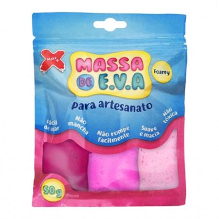 Massa de EVA 50g 3 Cores Make + | Tons de Rosa