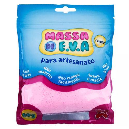 Massa de Eva para Artesanato Make+ 50g Rosa Bebê