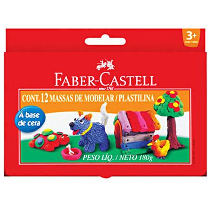 Massa de Modelar Base Cera 12 Cores Faber-castell Faber-castell