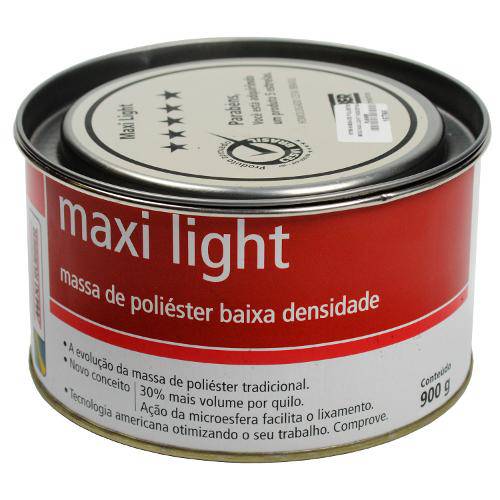 Massa de Poliéster Maxi Light 900g 1mg025 Maxi Rubber