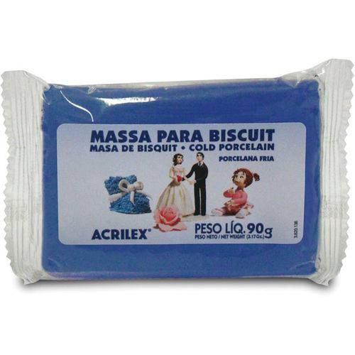 Massa de Porcelana Fria Biscuit Barra 90g.Azul Cobalto Cx.C/06 Acrilex