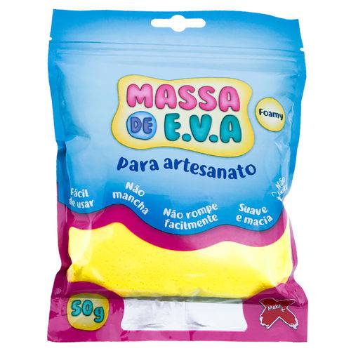 Massa Foamy de E.v.a para Artesanato Make + 50g – Amarelo - Ref. 13.00