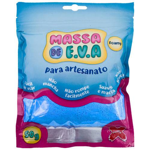 Massa Foamy de E.v.a para Artesanato Make + 50g – Azul Claro - 13.00