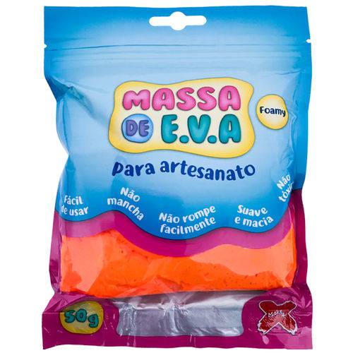 Massa Foamy de E.v.a para Artesanato Make + 50g – Laranja - Ref. 13.00