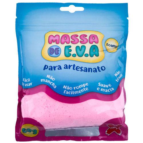 Massa Foamy de E.v.a para Artesanato Make + 50g – Rosa Bebê - Ref. 13.00