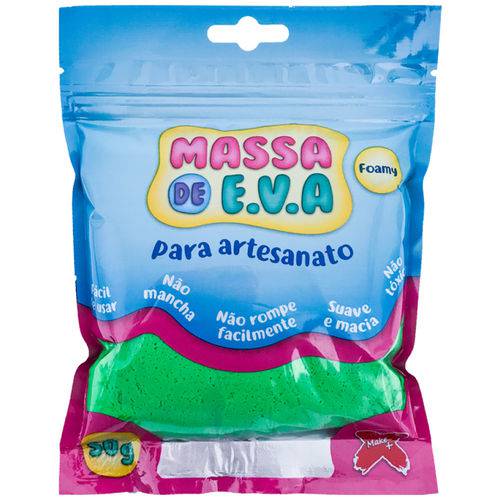 Massa Foamy de E.v.a para Artesanato Make + 50g – Verde Escuro - Ref. 13.01