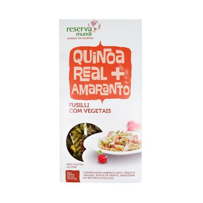 Massa Fusilli de Quinoa com Vegetais 300g - Mundo da Quinoa