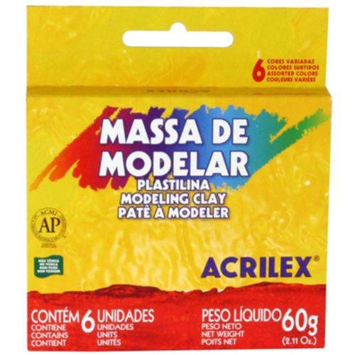 Massa Modelar Acrilex 060 G 006 Cores 07060