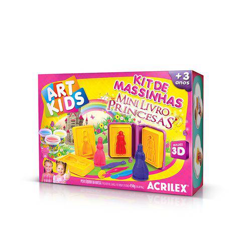 Massa Modelar Acrilex Art Kids Mini Livro Princesas 450 G 40033