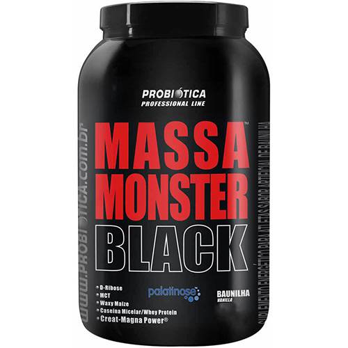 Massa Monster Black - Suplemento Alimentar Professional Line Baunilha 1,5kg - Probiótica