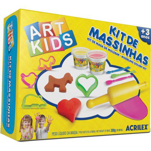 Massa para Modelar Criativa Art Kids 3 300g.c/moldes Acrilex Unidade