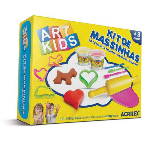 Massa para Modelar Criativa Art Kids 3 300g.c/moldes Acrilex