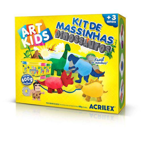 Massa para Modelar Criativa Art Kids Dinossauro Familia Acrilex Unidade