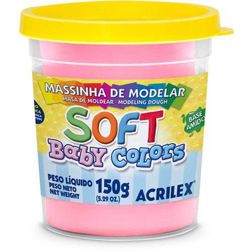 Massa para Modelar Soft 150g.rosa Bebe Bs Amido Acrilex Pote