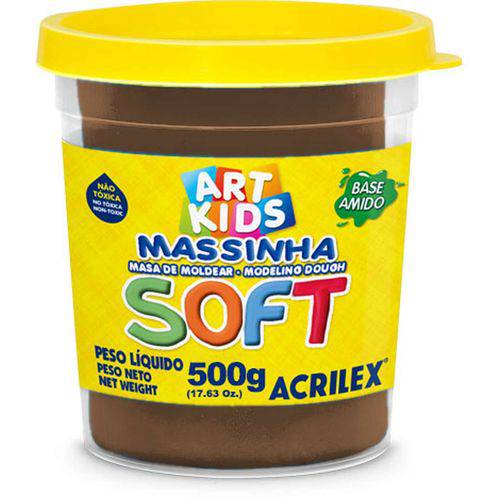Massa para Modelar Soft 500g.chocolate Bs Amido Acrilex Pote