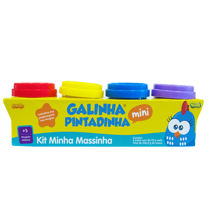 Massinha Galinha Pintadinha - Kit Minha Massinha com 4 Potes - SUNNY