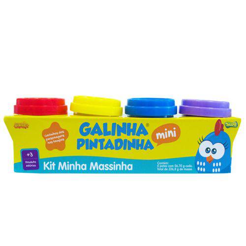 Massinha Galinha Pintadinha - Kit Minha Massinha com 4 Potes