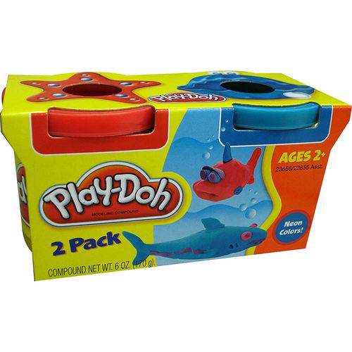 Massinha Play-doh - 2 Potes Vermelho e Azul - Hasbro