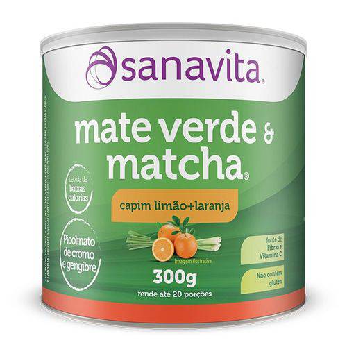Matcha & Mate Verde 300G - Sanavita - Capim Limão + Laranja