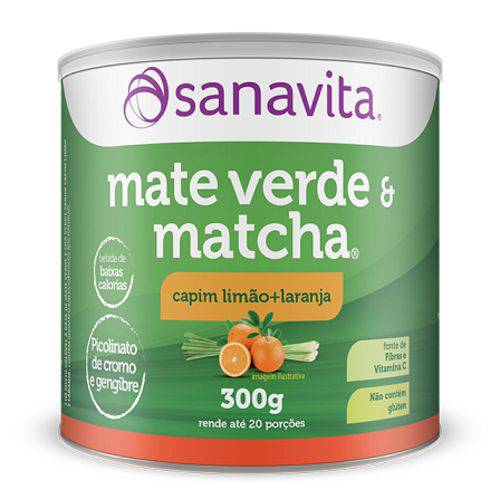 Mate Verde e Matcha - Sanavita - Capim Limão + Laranja - 300g