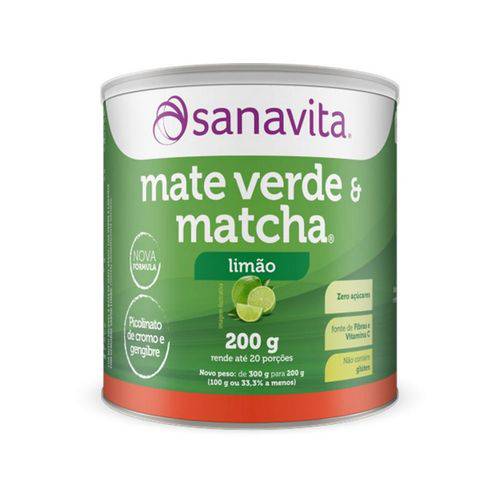 Mate Verde e Matcha Sanavita Limão 200G