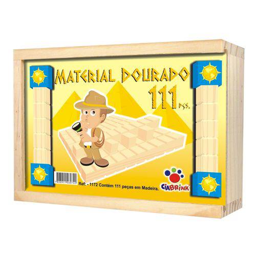 Material Dourado Individual com 111 Peças Cx em Madeira