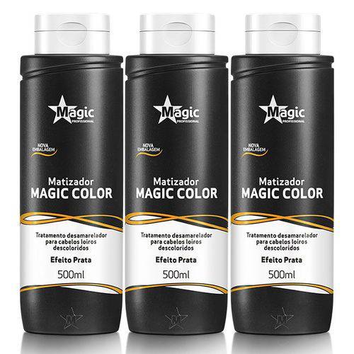 3 Matizadores Magic Color - Efeito Prata Tradicional 500ml